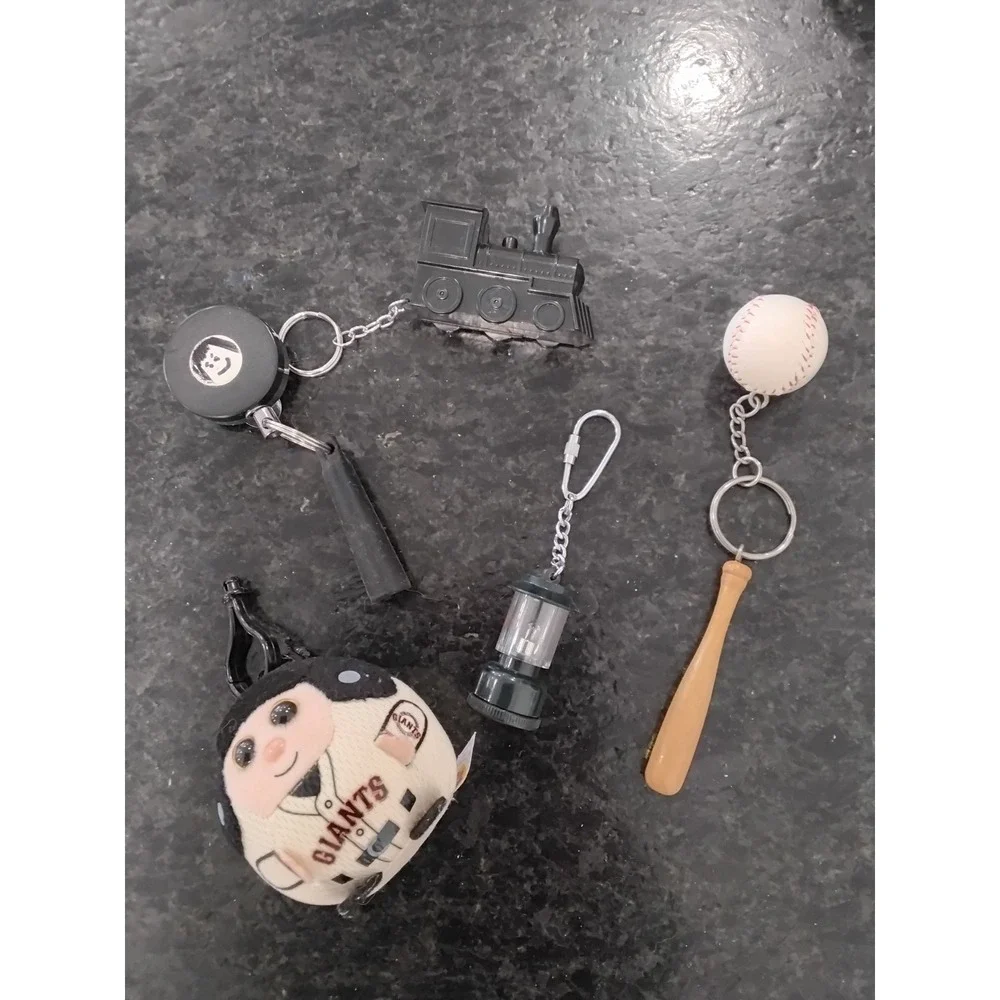Mixed Keychain Lot SF Giants Plush Lantern Train Baseball Bat Retractable Reel